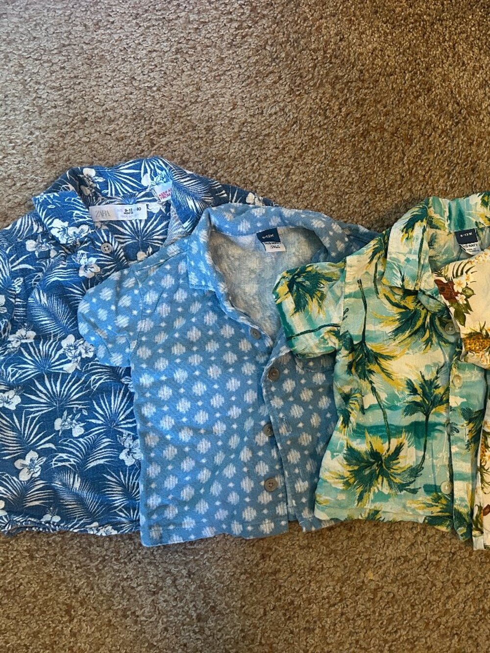 Boys 6-12M Hawaiian Shirt Bundle Zara + Nordstrom Summer Button Downs EUC 🌴